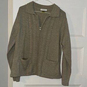 Allison Daley Tan Cable Knit Cardigan